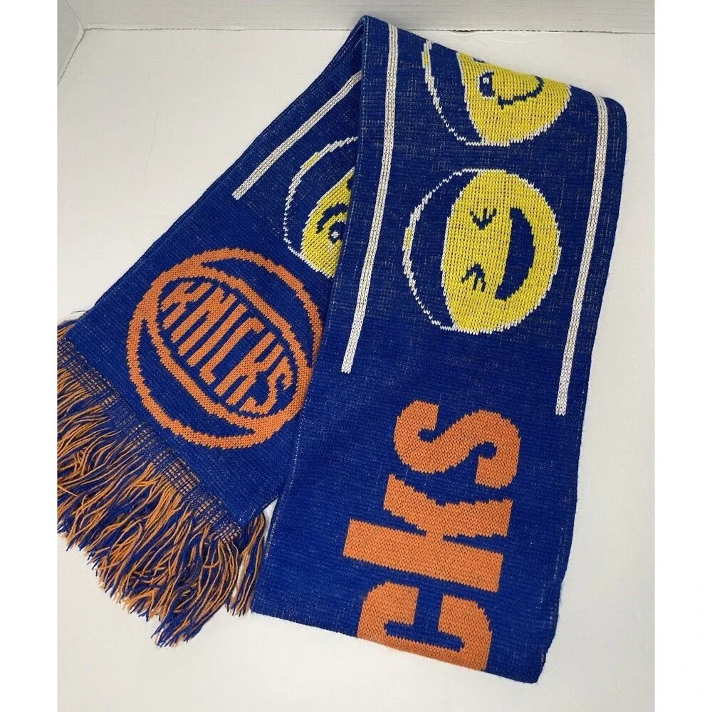 NY Knicks emoji Fringe Scarf Basketball 66x7